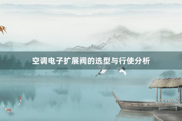空调电子扩展阀的选型与行使分析
